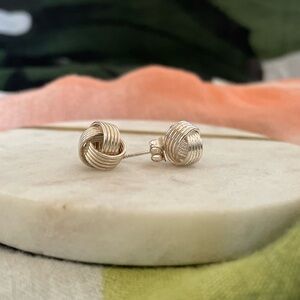 Silver Knot Stud Earrings